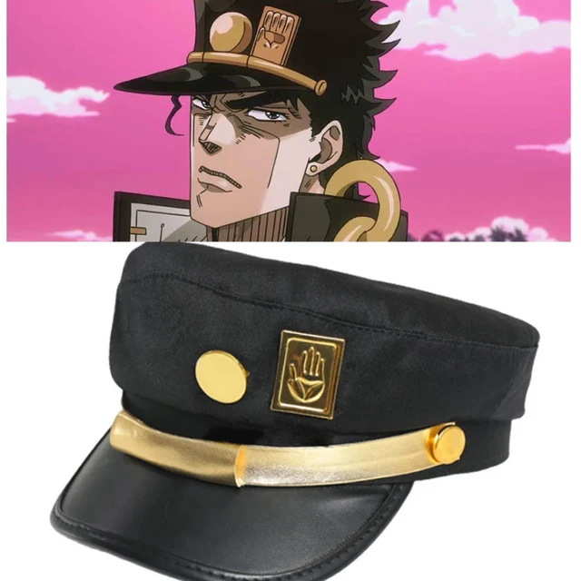 Bimaoxer Anime JoJo's Bizarre Adventure Jotaro Kujo Joseph Army Military  JOJO Cap Hat+Badge Animation around Jotaro Hat - AliExpress